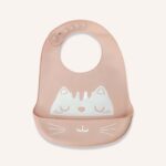 Babero de Silicona Gato Rosa