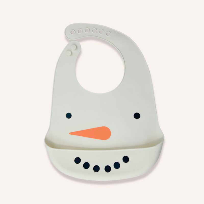 Babero de Silicona Muñeco de Nieve