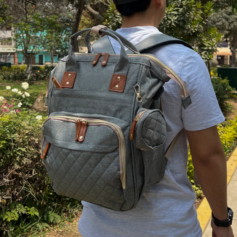 Mochila Pañalera Grey MiniPurse
