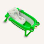 Bañera Plegable Sapito con Cojín para Bebe Portátil Verde